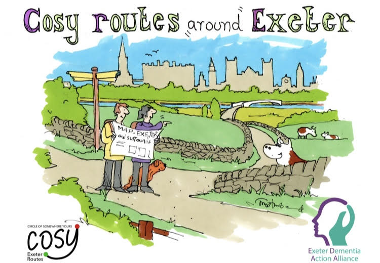 cosy walks around exeter poster